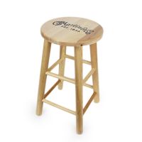Wooden Ash Bar Stool with Logo