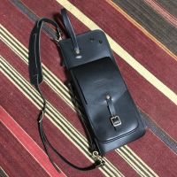 Genuine Leather Stick Bag Black